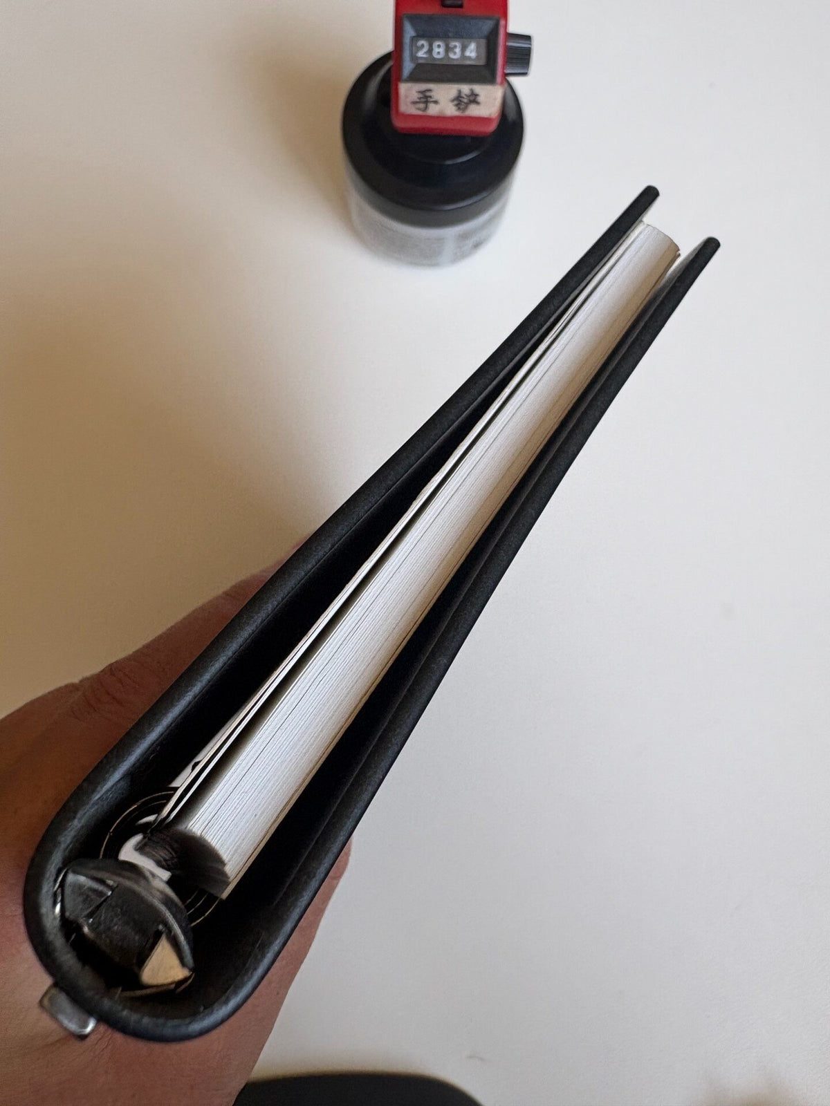 Black A5S-15 Ring Binder Buttero Leather