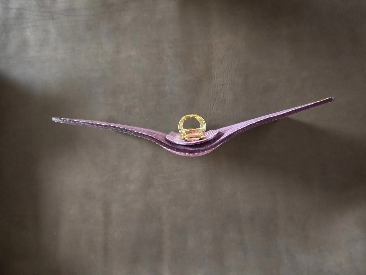 Handmade Purple Leather Ring Binder Cover