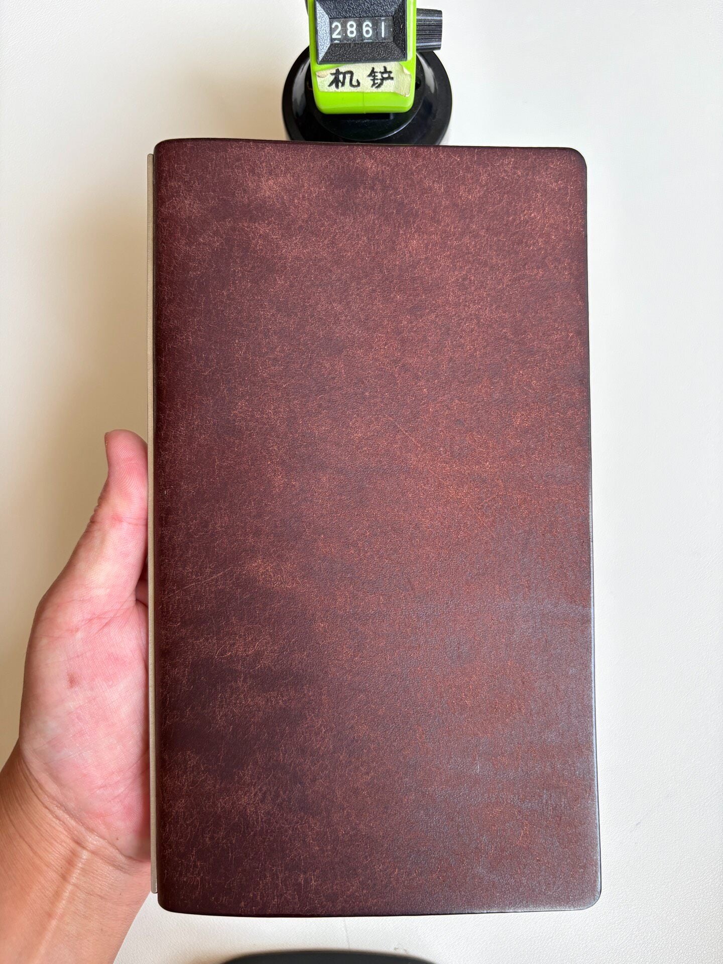 Handmade A5 Leather Ring Binder Cover with Silver Metal Rings