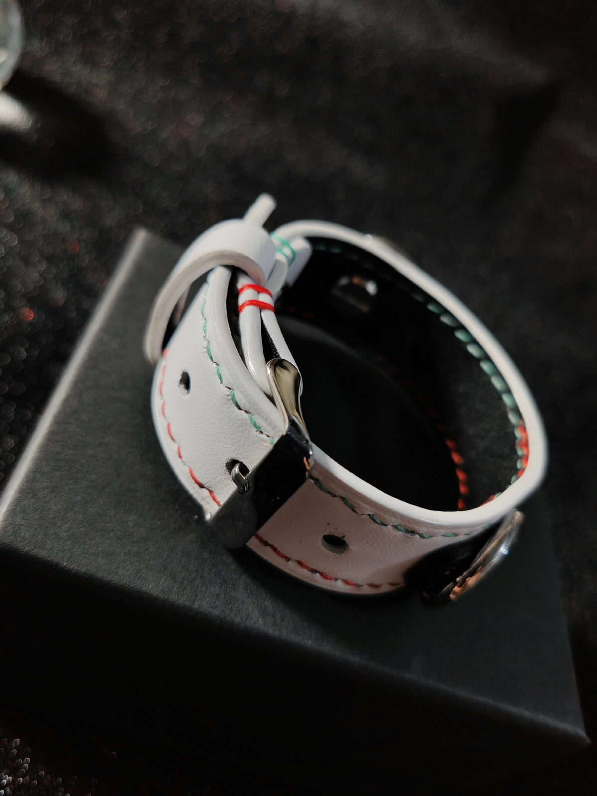Black and White Leather Double Layer Bracelet