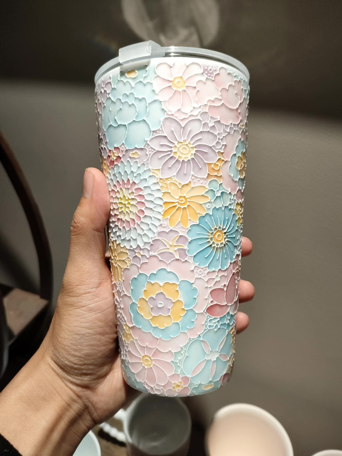 Mug de voyage en céramique Jingdezhen grand format