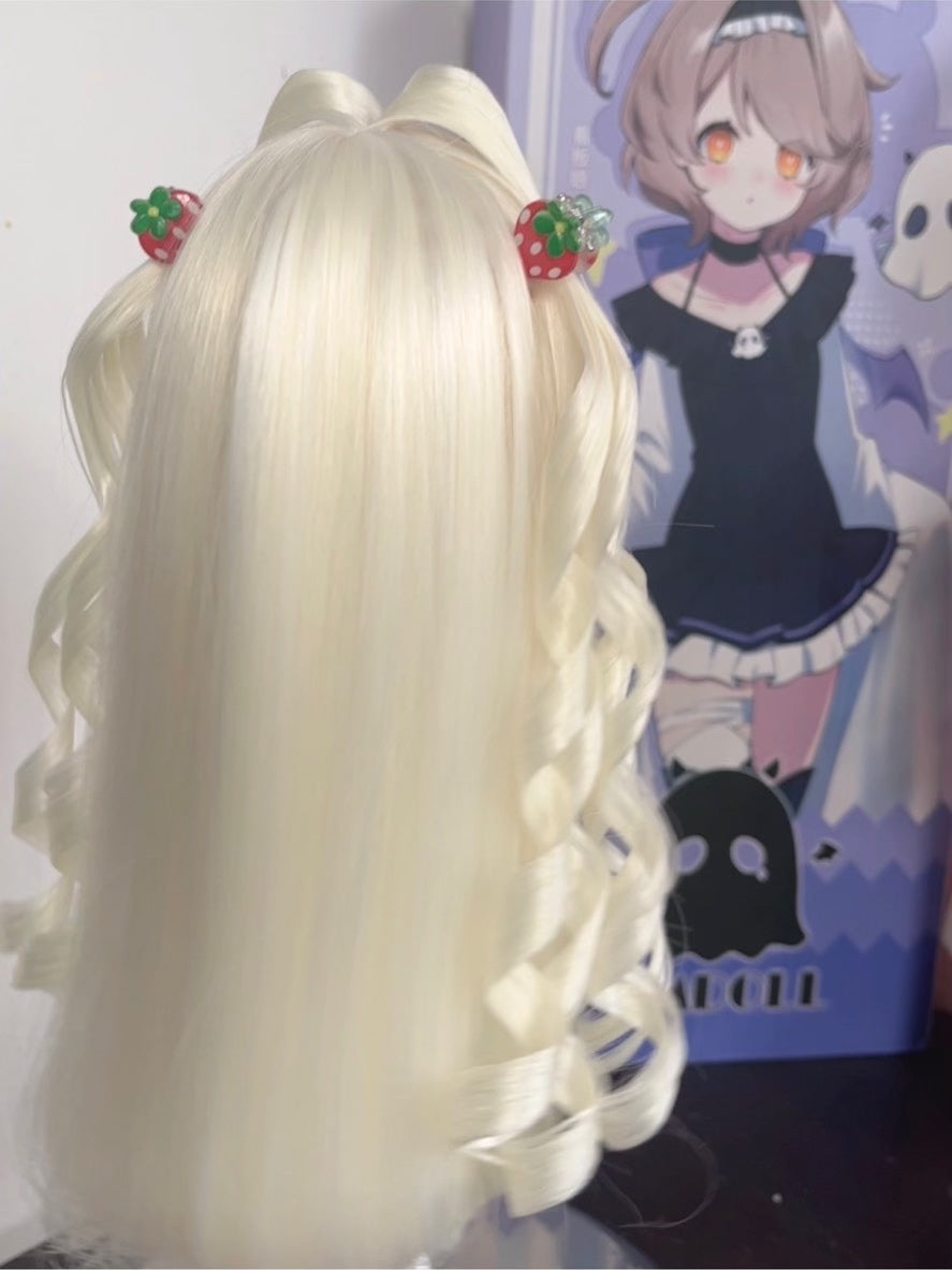Cream Spiral Curl Doll Wig