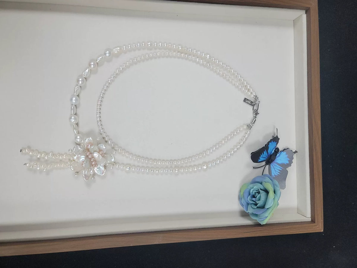 Natural Freshwater Pearl Double Layer Necklace