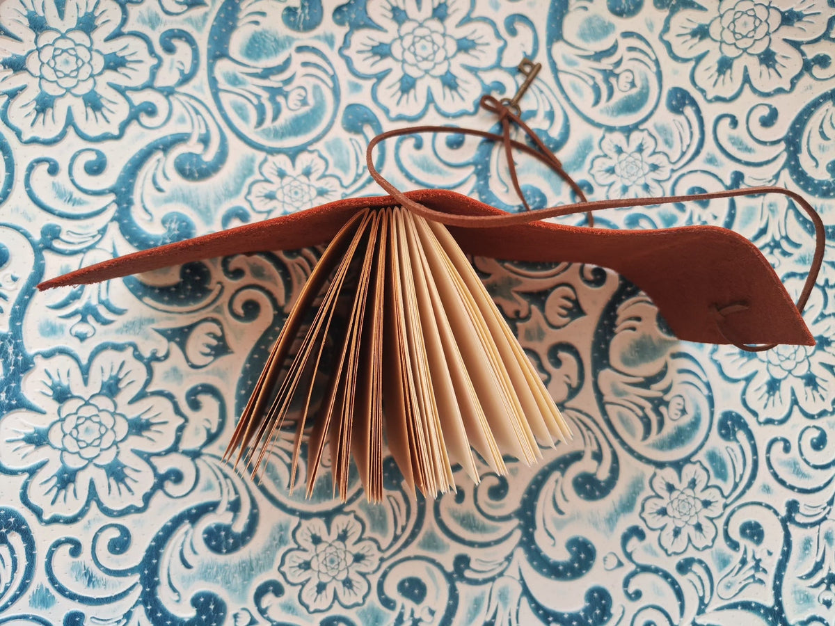 Kraft Leather Journal with Skeleton Key Charm