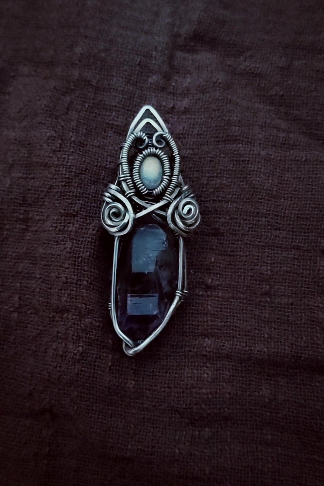 Raw Super Seven Crystal Wire Wrap Pendant