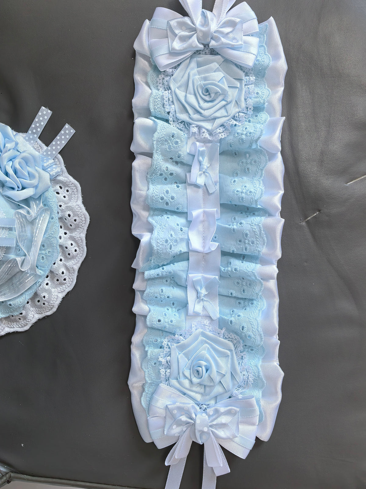 Handmade Light Blue Mini Hat Headband Set