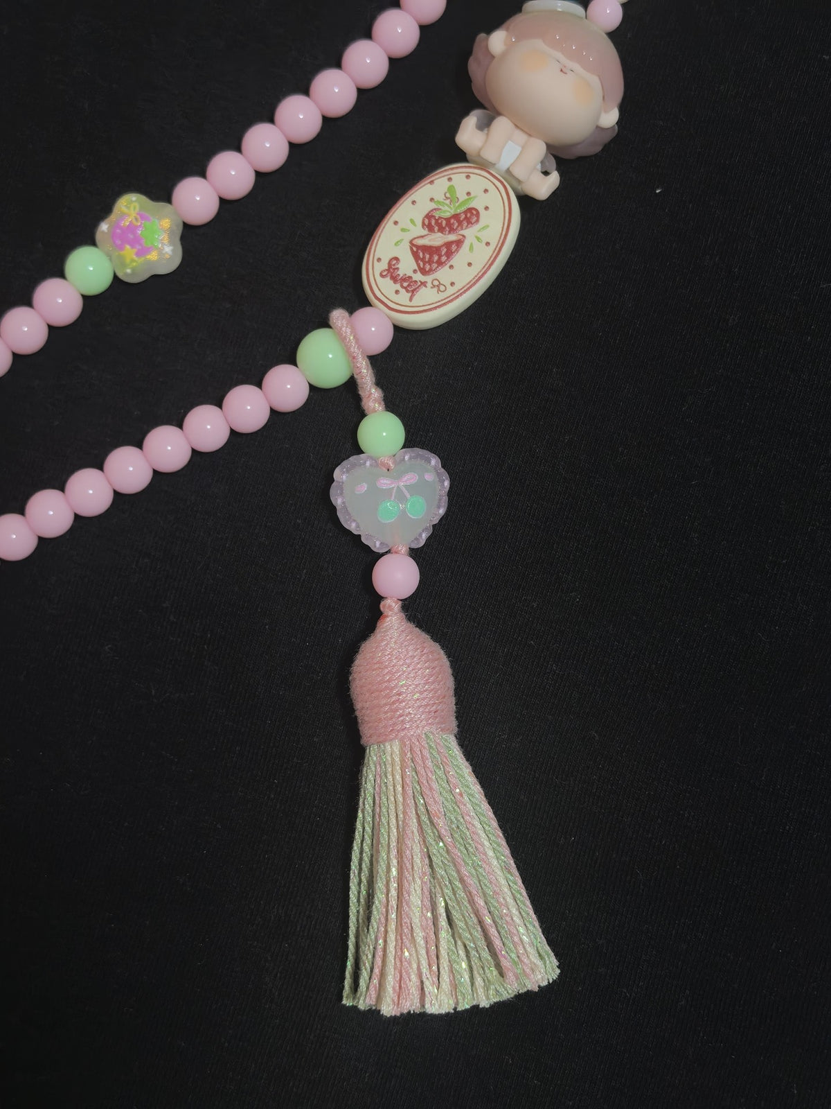 Angel Strawberry Crossbody Phone Chain Charm