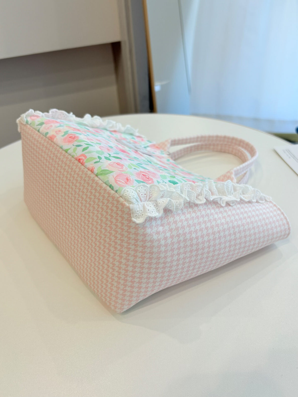 Handgefertigte Canvas-Tasche mit Rosenprint