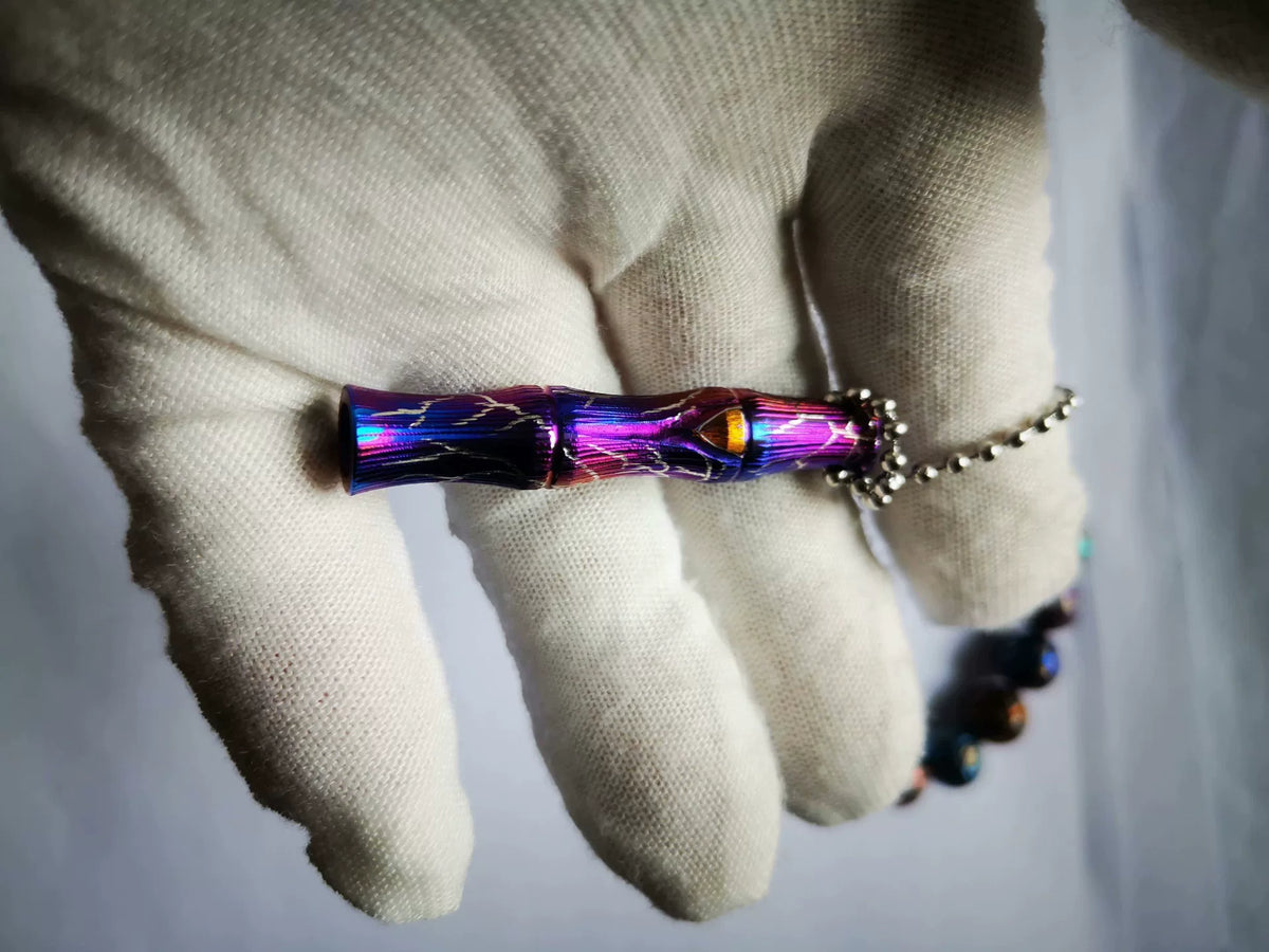 Purple Titanium Alloy Whistle Pendant
