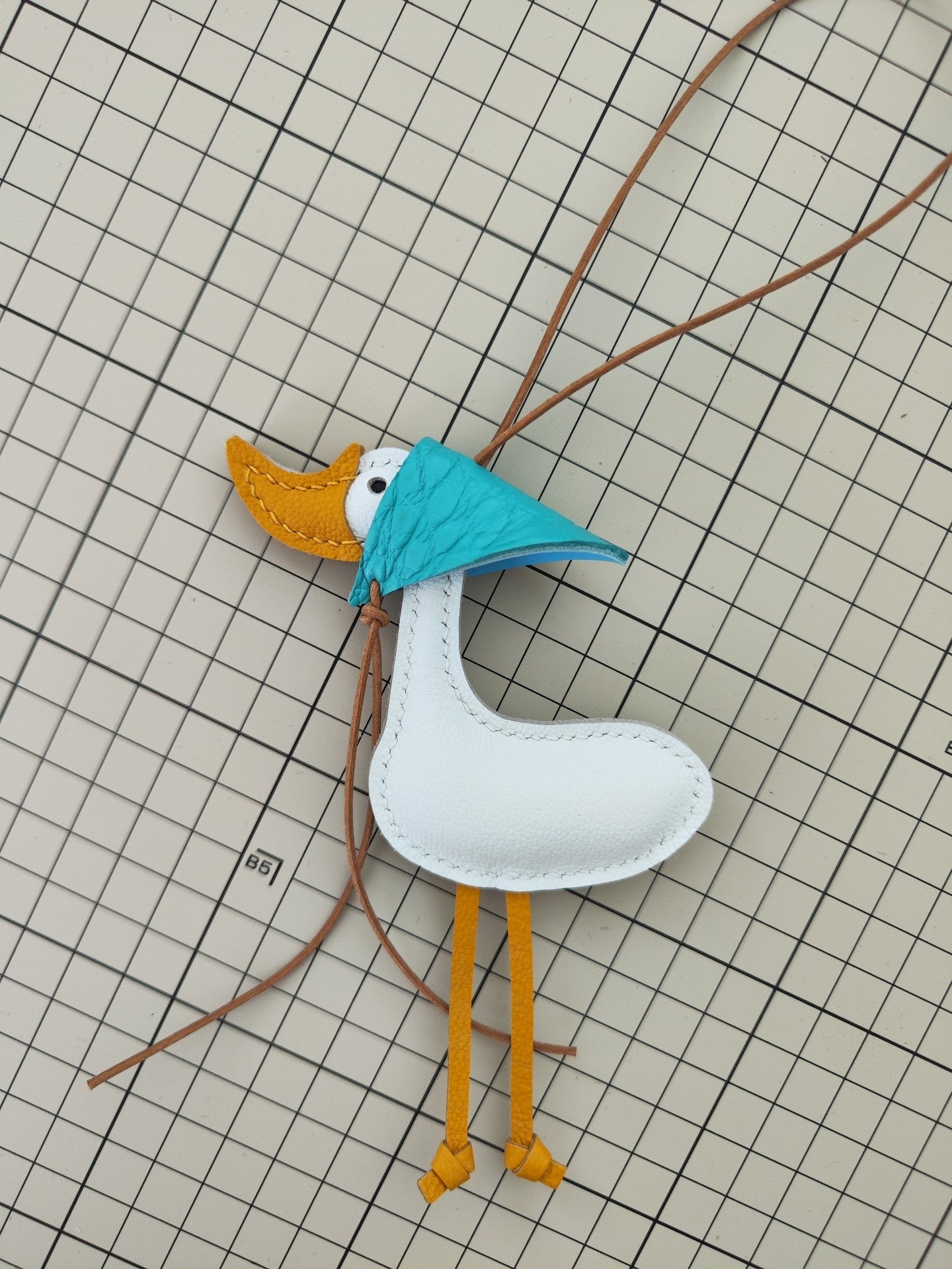 Handmade Leather Lucky Duck Keychain Bag Charm