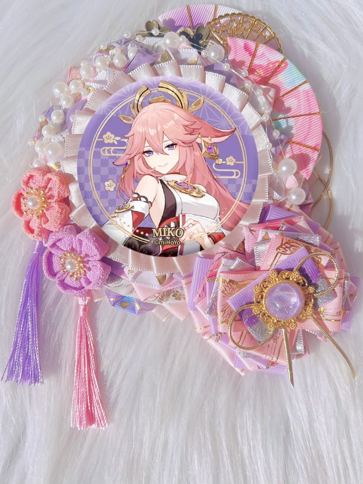 Genshin Yae Miko Badge Holder 75mm Sakura