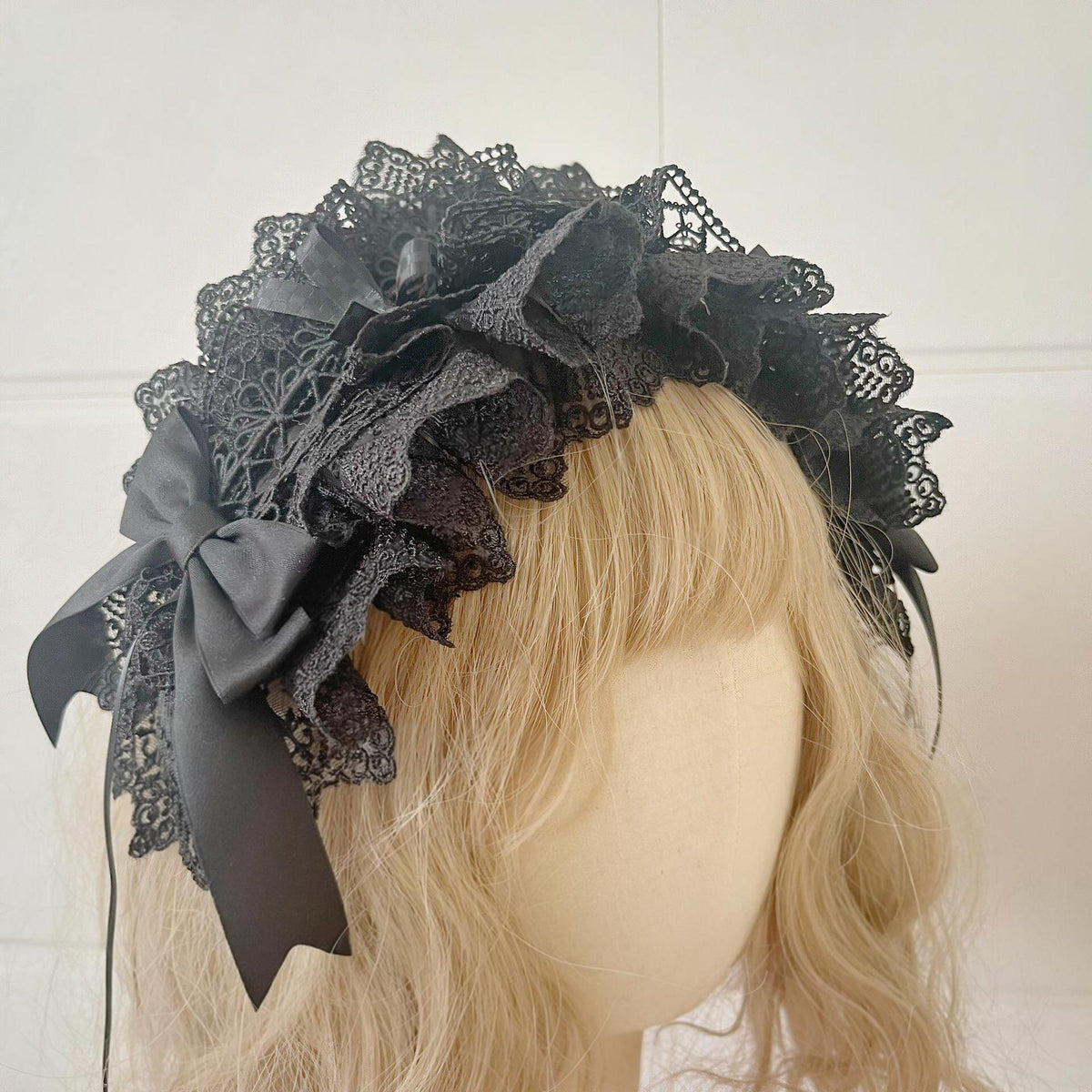 Lolita Handmade Black Lace Headband