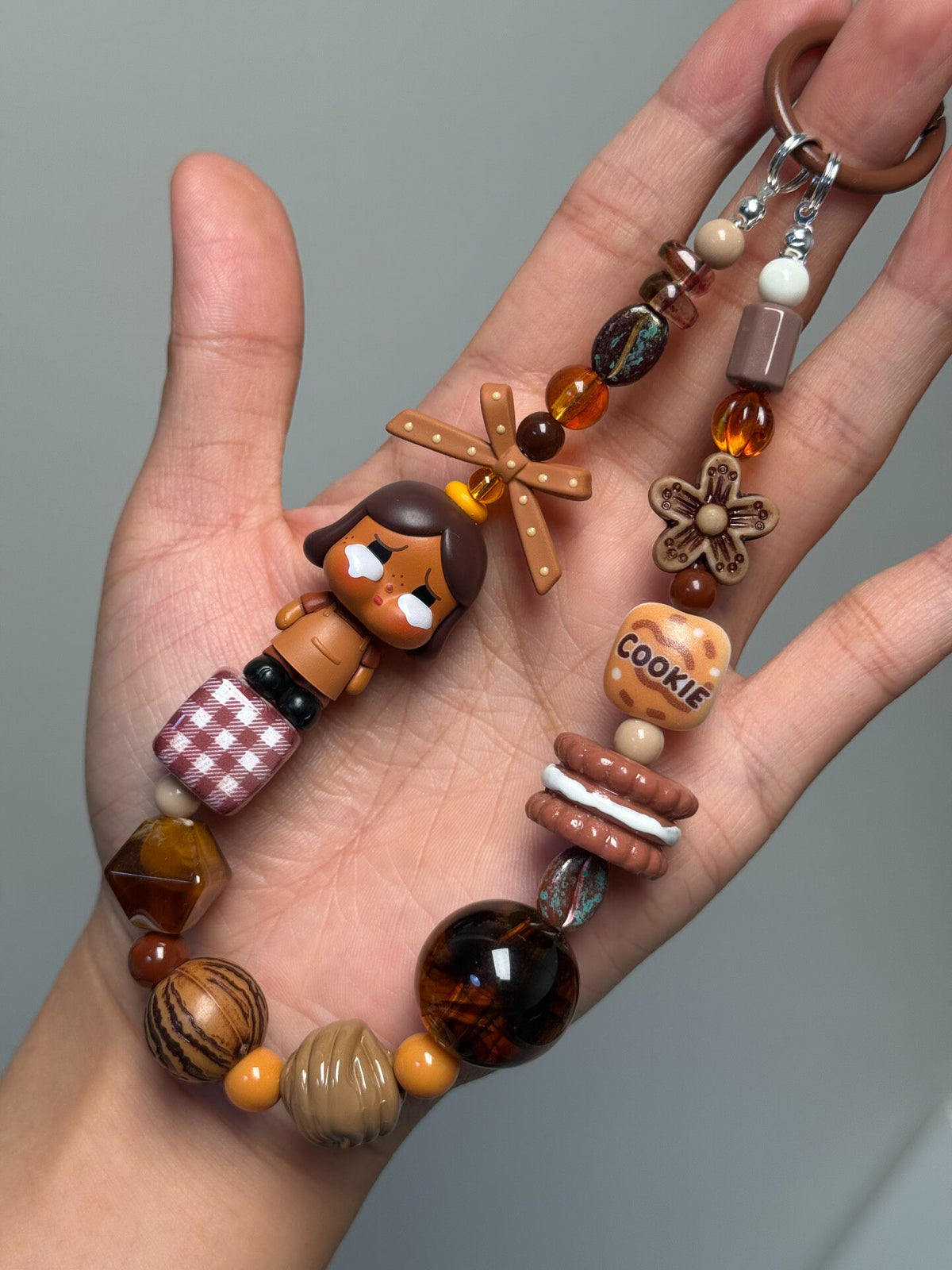 Coffee Factory Sad Girl Beaded Charm