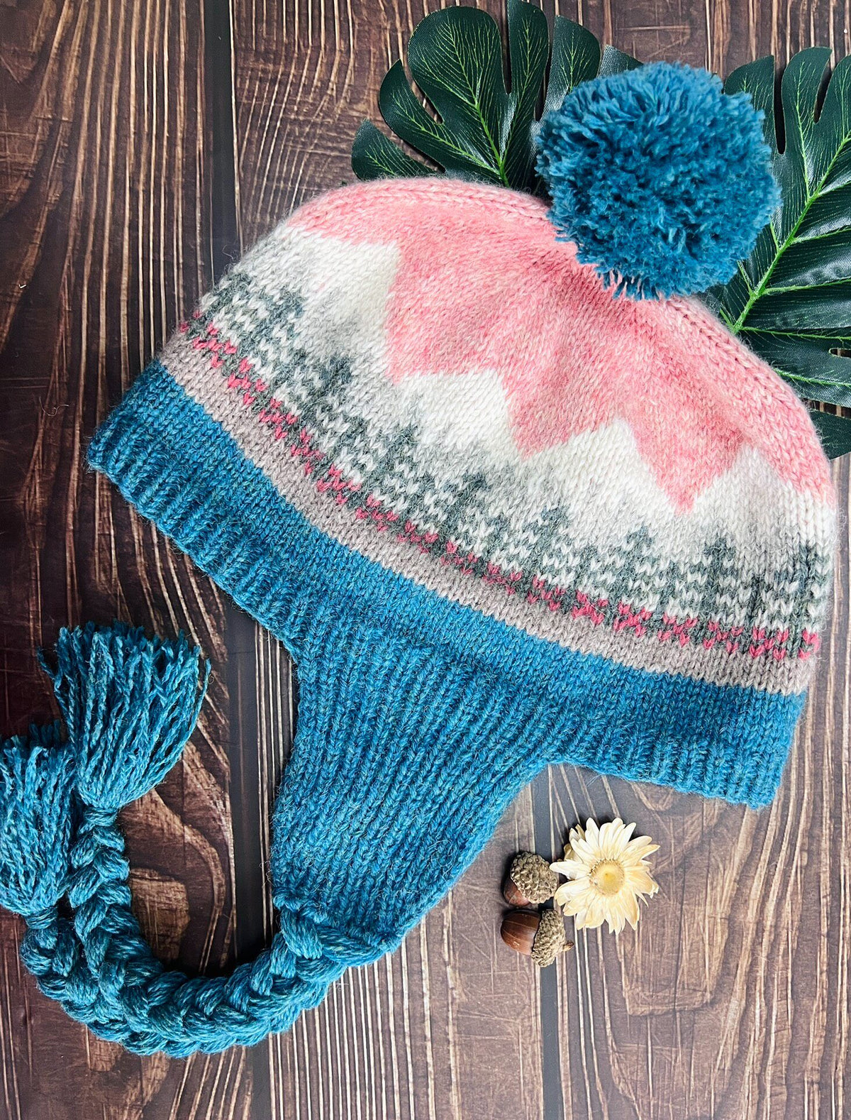 100 Wool Shetland Jacquard Earflap Hat