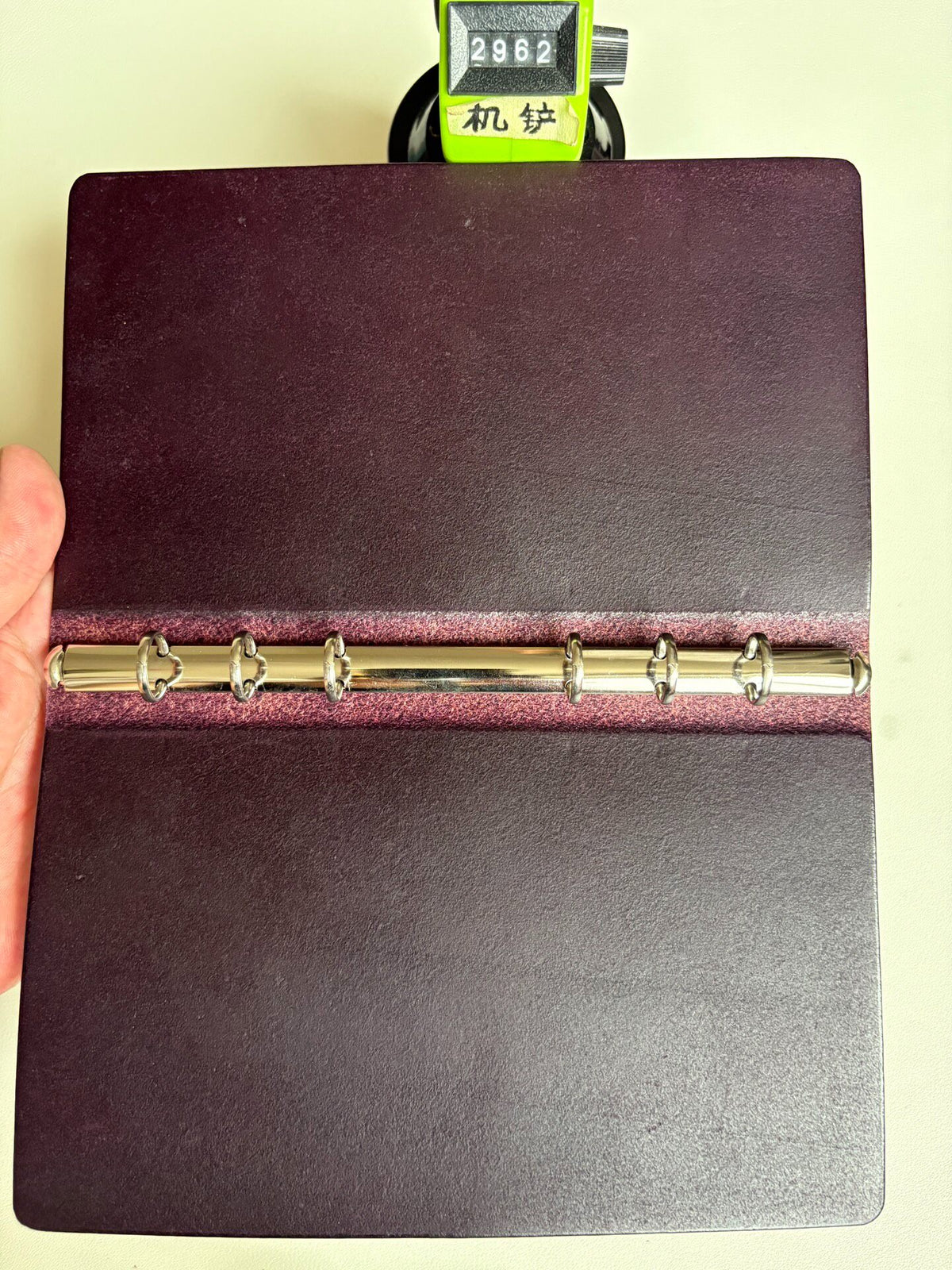 A6 Pueblo Leather Purple 6-Ring Binder