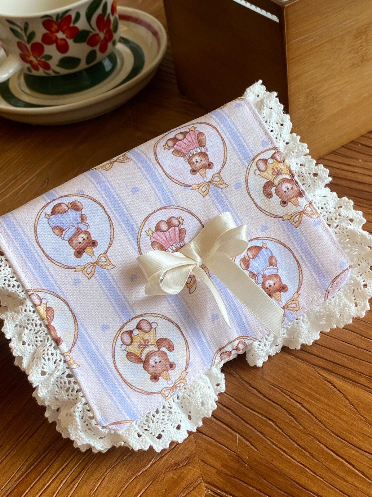 Handmade Jewelry Pouch Pink Princess Ruffle