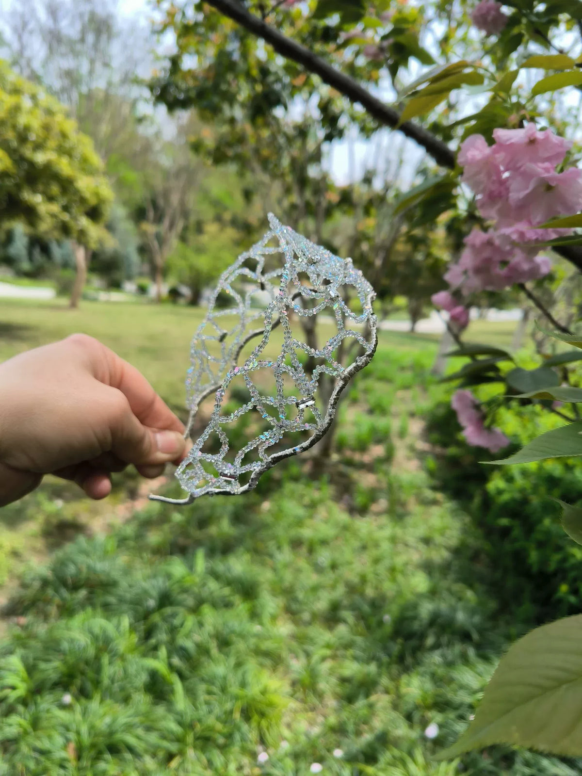 Handmade Crystal Beaded Wire Headband