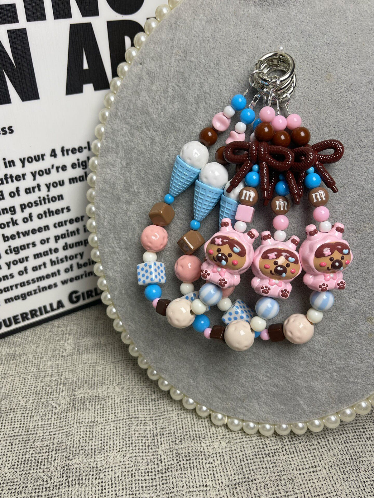 Dopamine Phone Charm Pink Bear Ice Cream