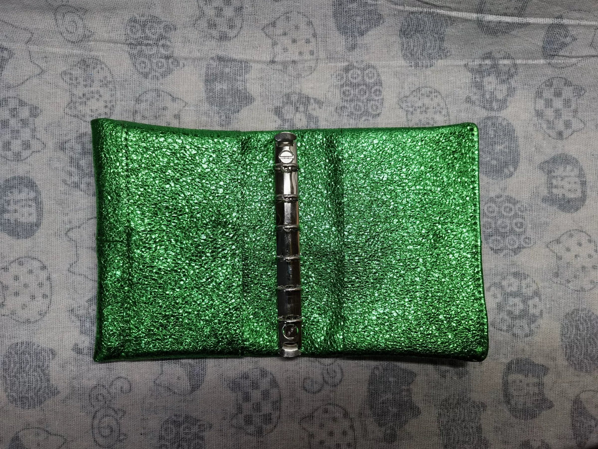 Metallic Grünes Schafleder A7 Ring Planercover
