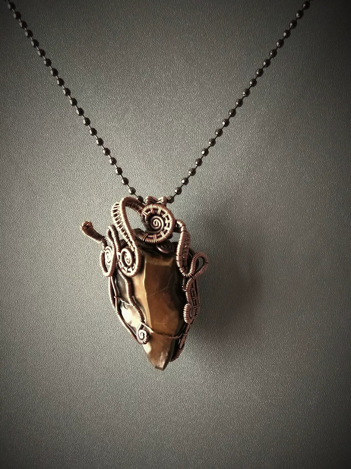 Gobi Stone Copper Wire Wrapped Pendant