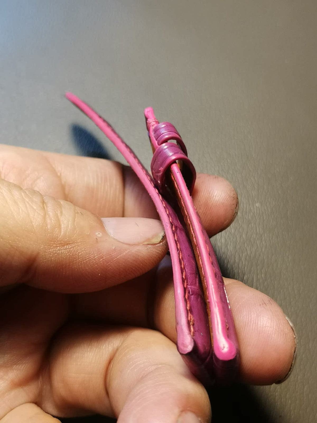 Crocodile Leather Watch Strap Pinkish Purple