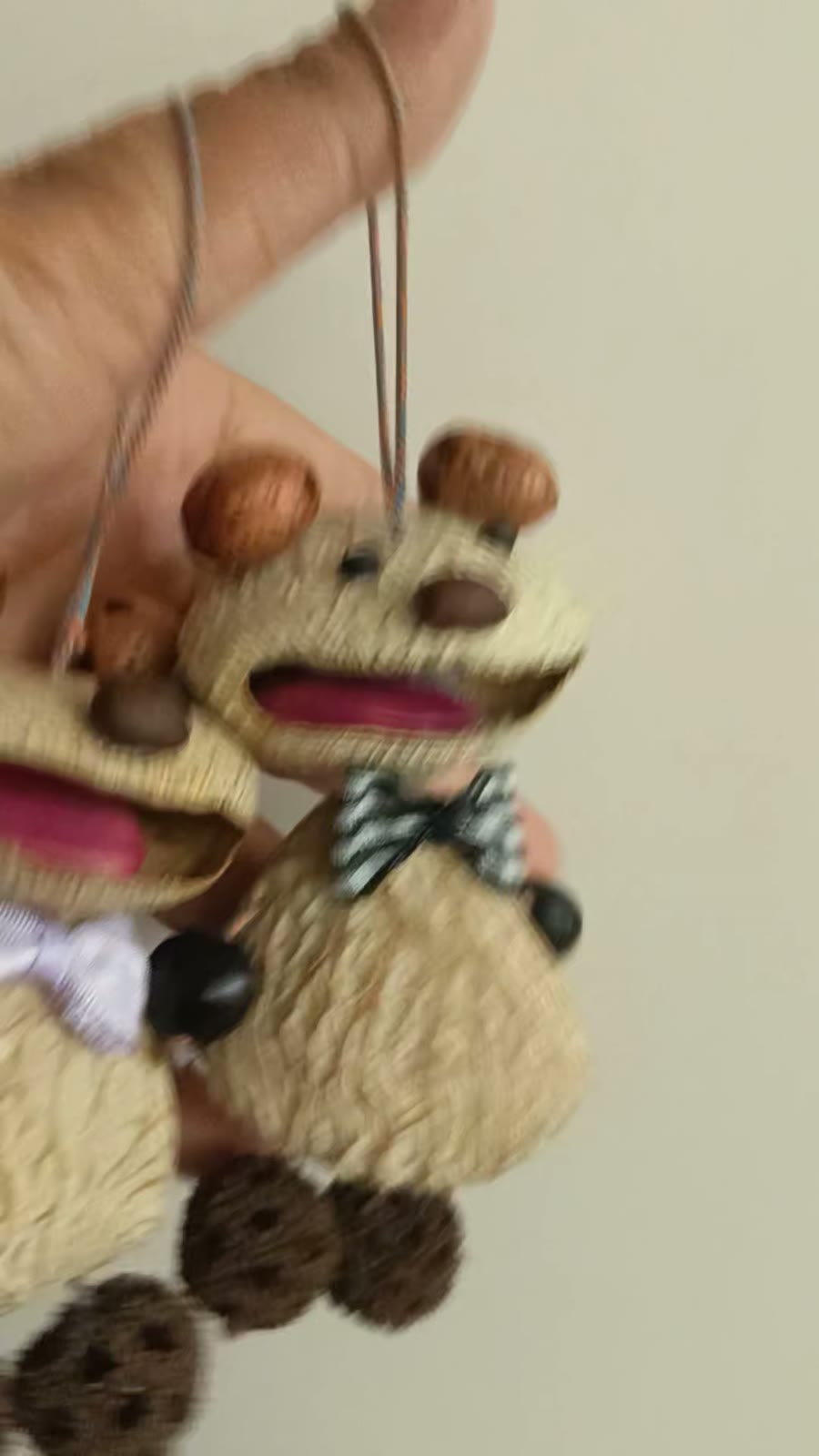 Handmade Bear Shell Rattle Ornament