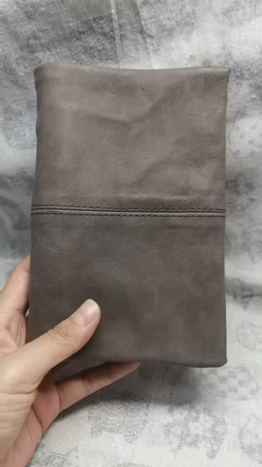A6 Sheepskin Leather Ring Binder Brown