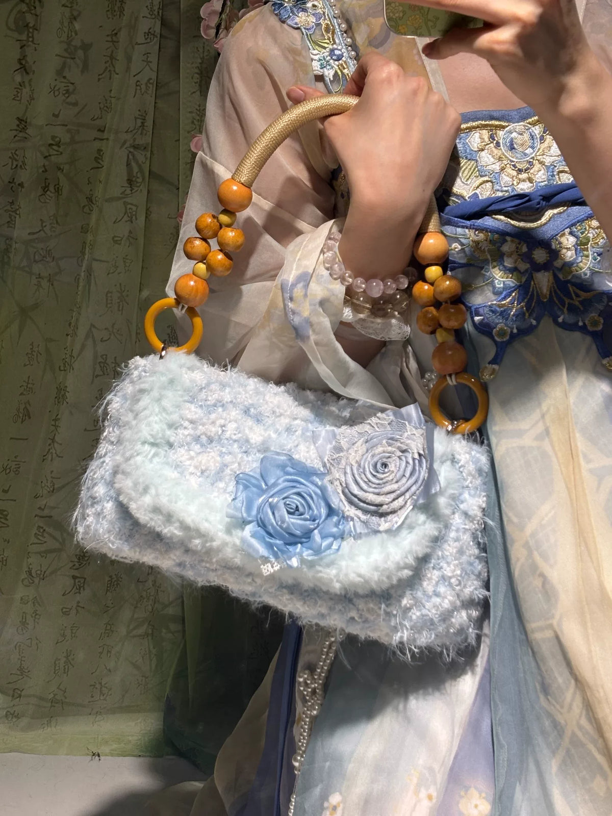 Blue Crochet Handcrafted Bag
