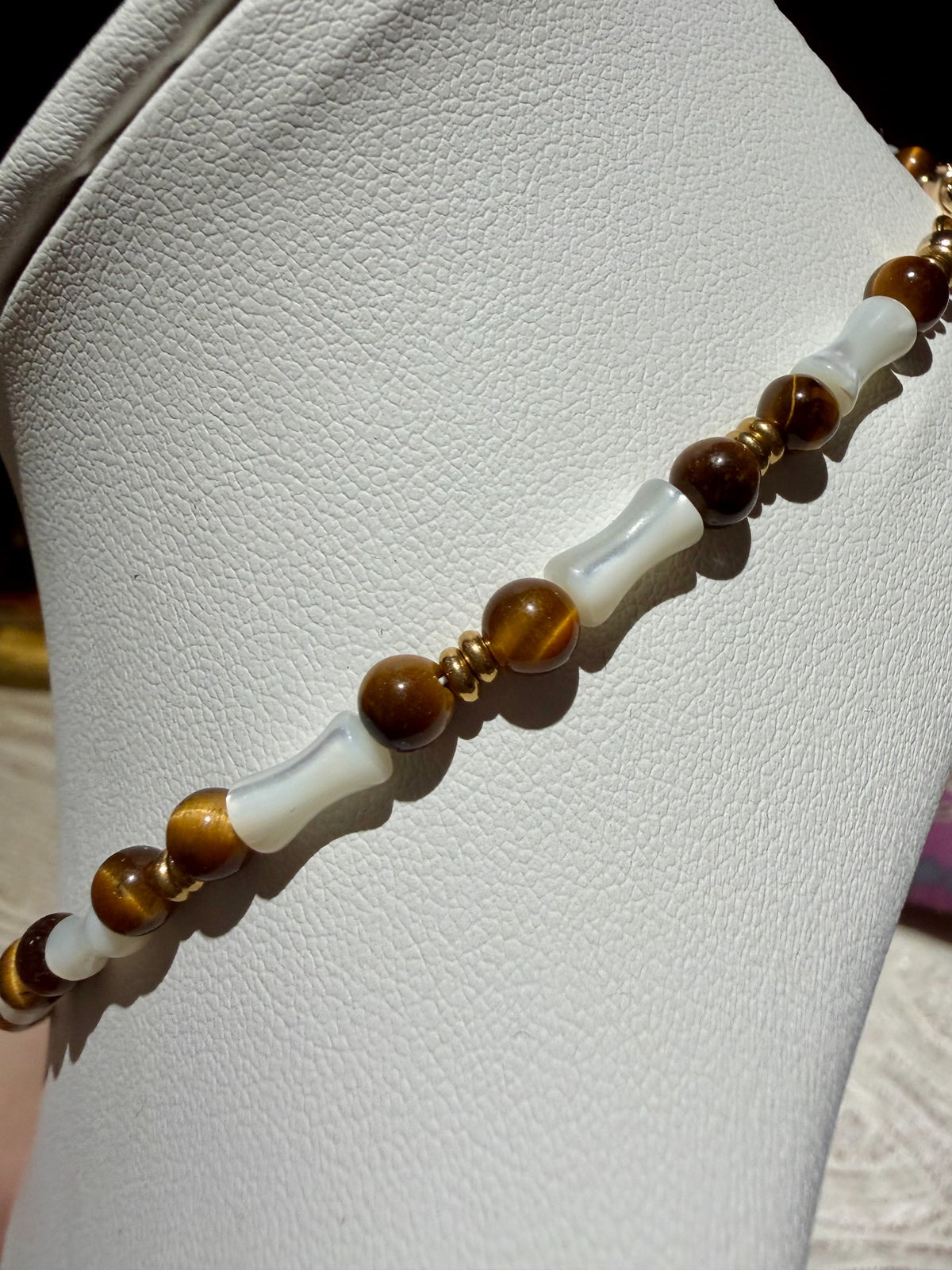 Tiger Eye Stone Beaded Necklace
