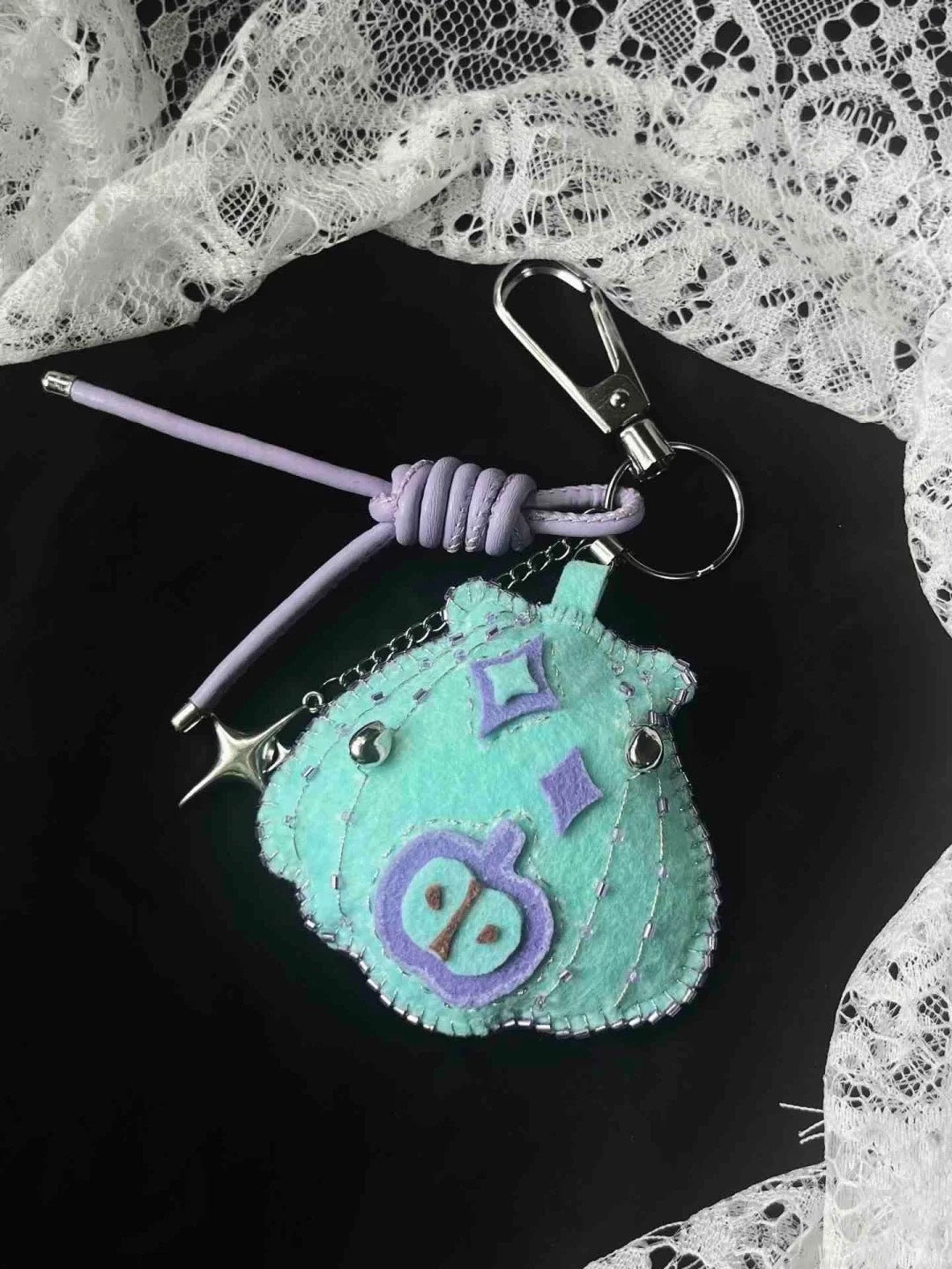 Felt Character Charm Keychain with Star