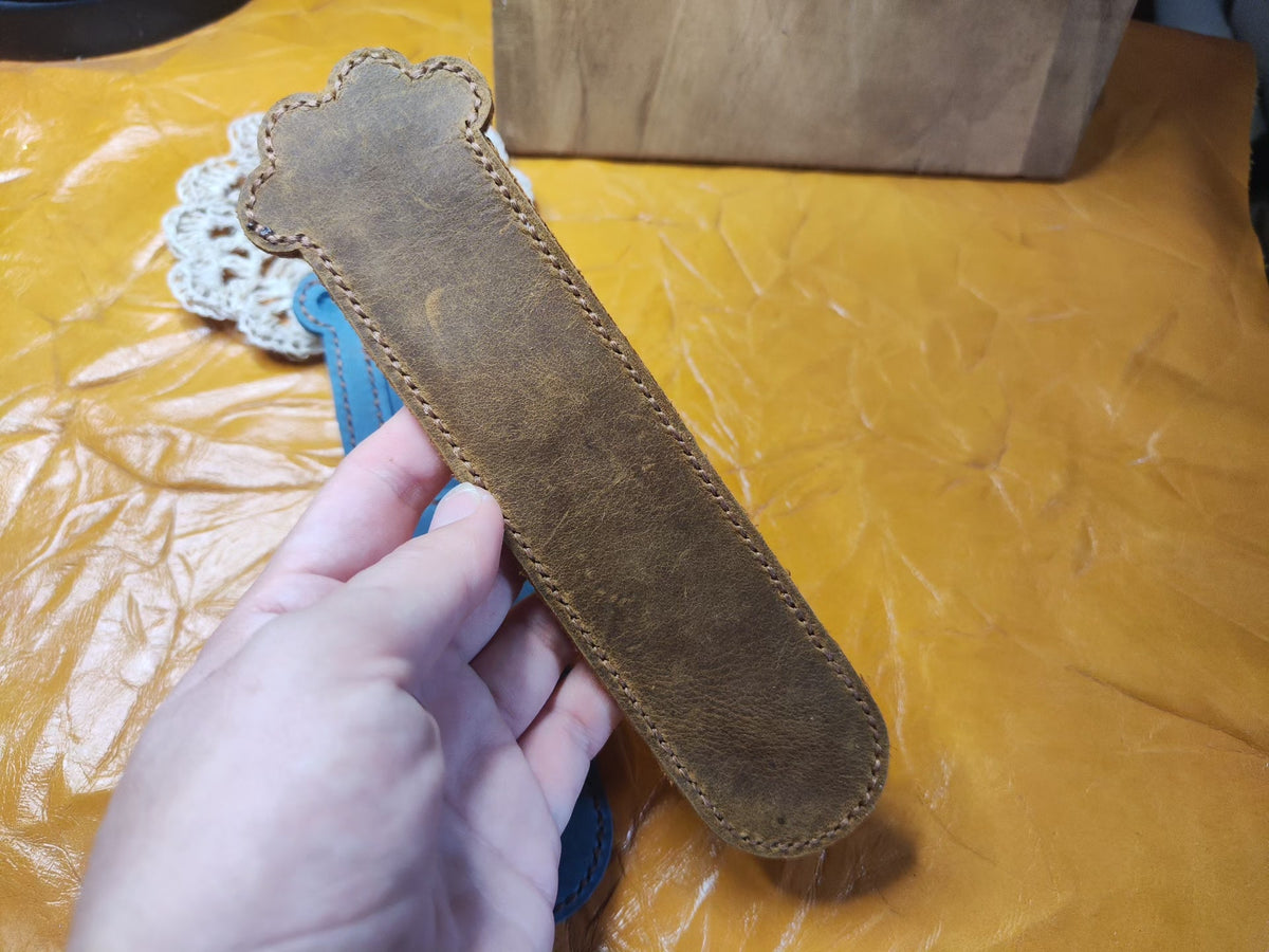 Cat Paw Cowhide Leather Pen Case