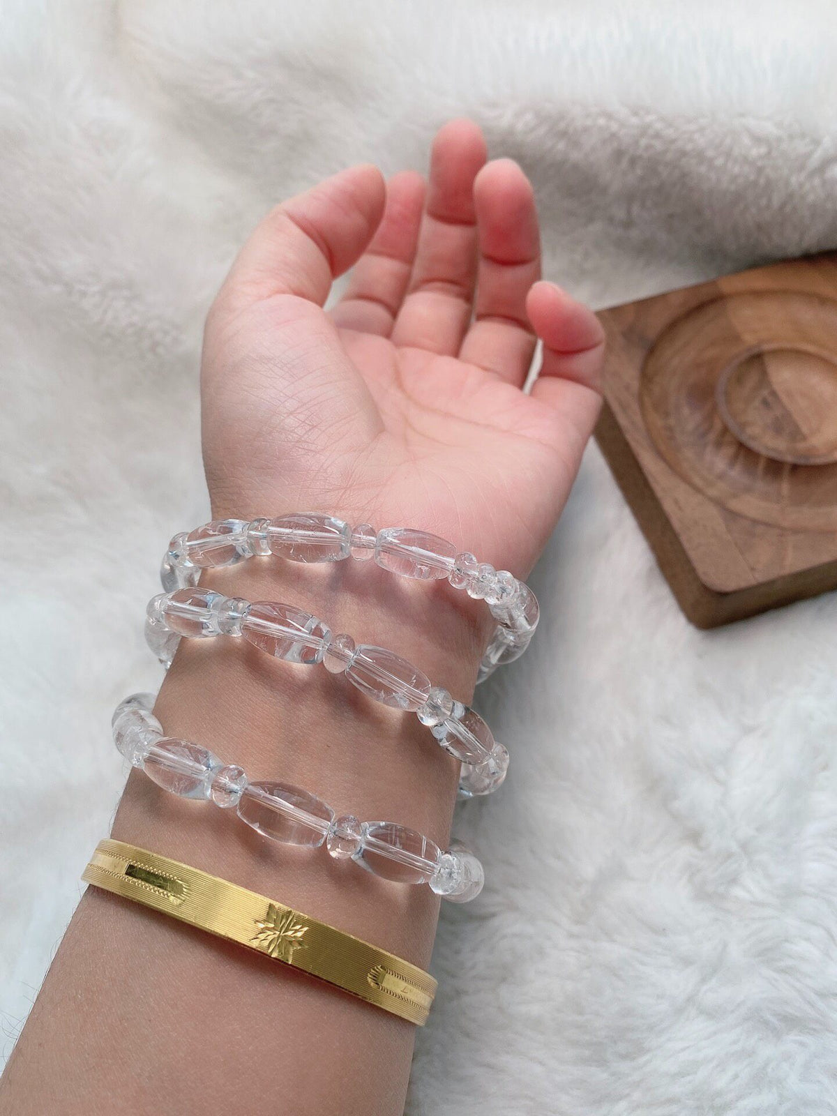 Clear Quartz Bracelet S925 Silver Elephant Charm