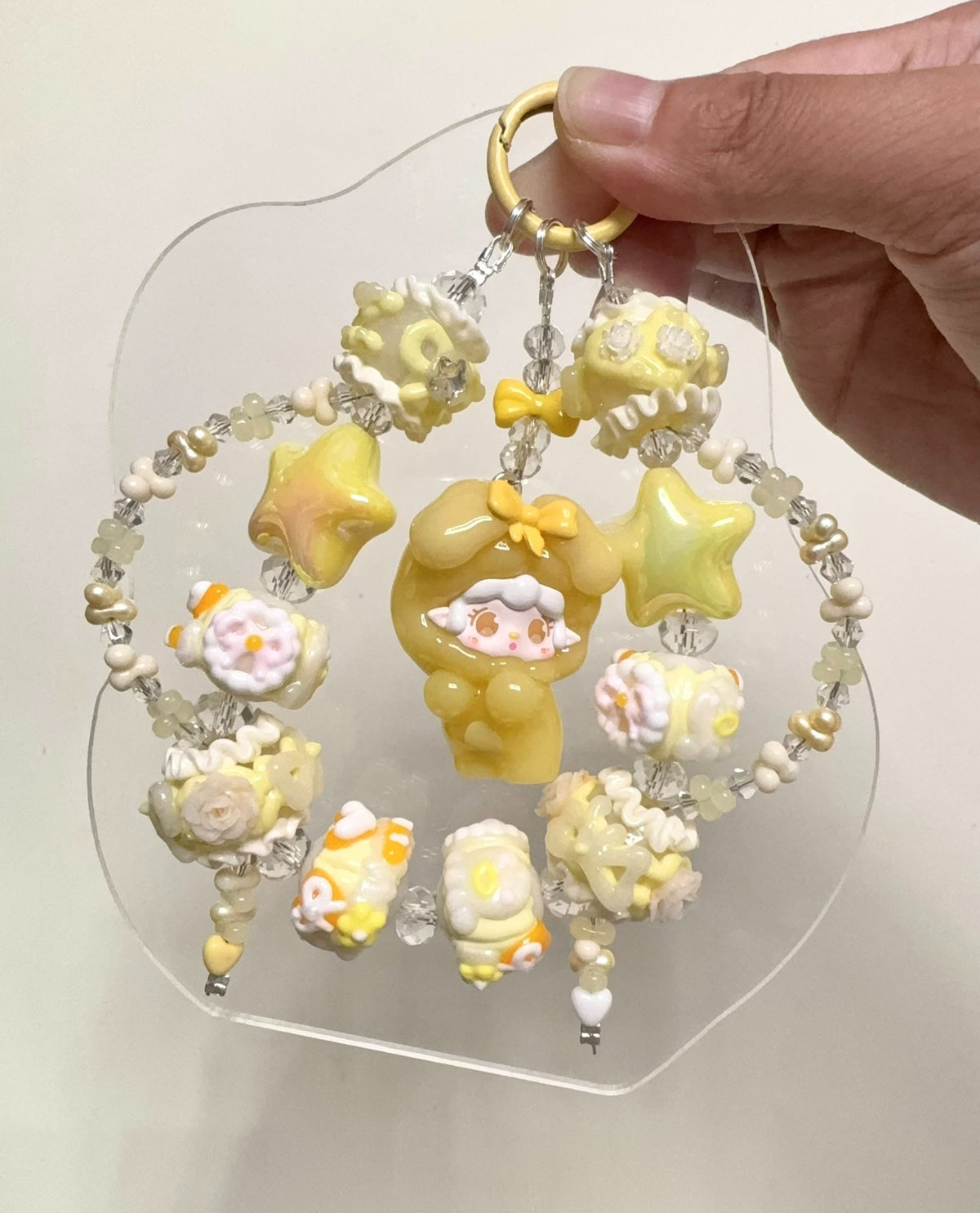 Yellow Bead Charm Phone Strap