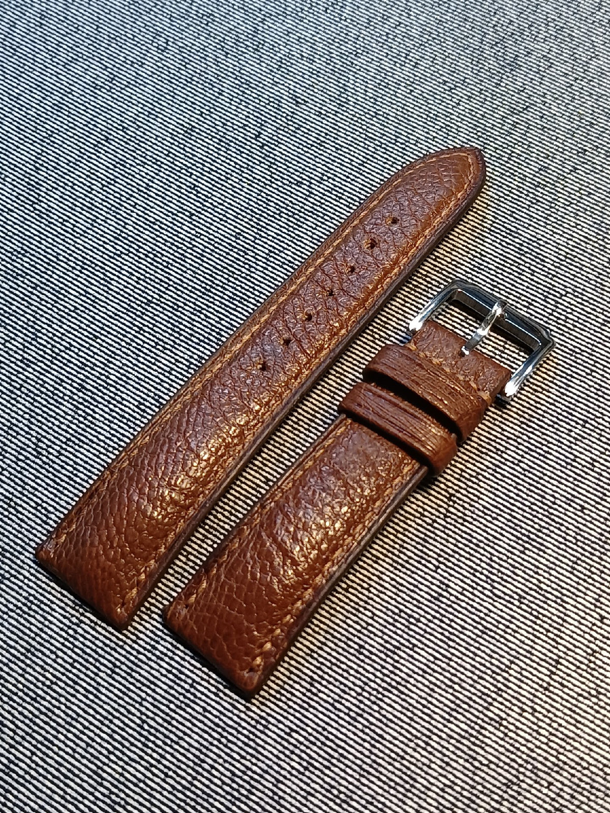 Handcrafted Brown Ostrich Leather Watch Strap