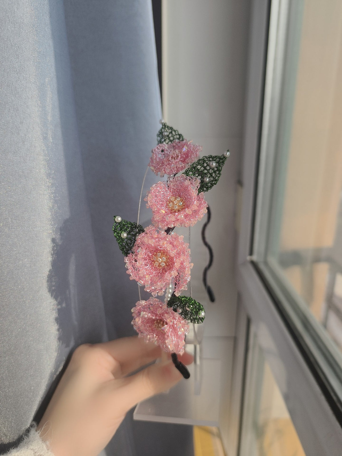 Wire Flower Headband and Clip Set