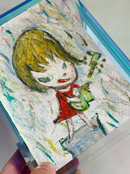 Framed Oil Painting, 13x17 cm, Acrylic Frame
