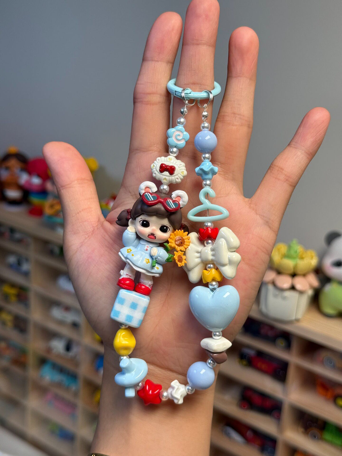 Handcrafted Beaded Phone Strap Bag Charm Keychain