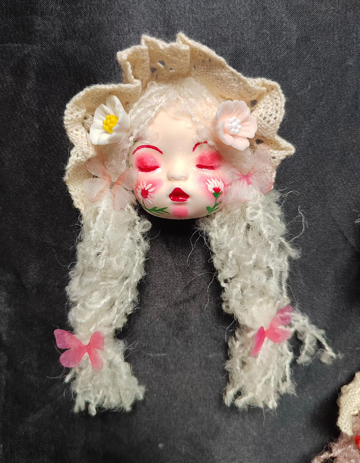 Clay Doll Head Lolita Brooch