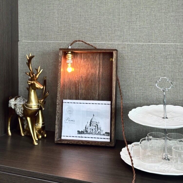 Sacré-Cœur Wooden Shadow Box Lamp