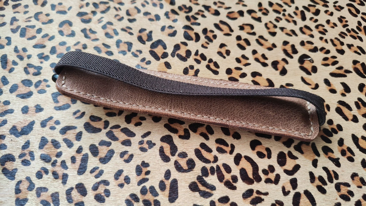 Cowhide Leather Pen Loop with Elastic Band