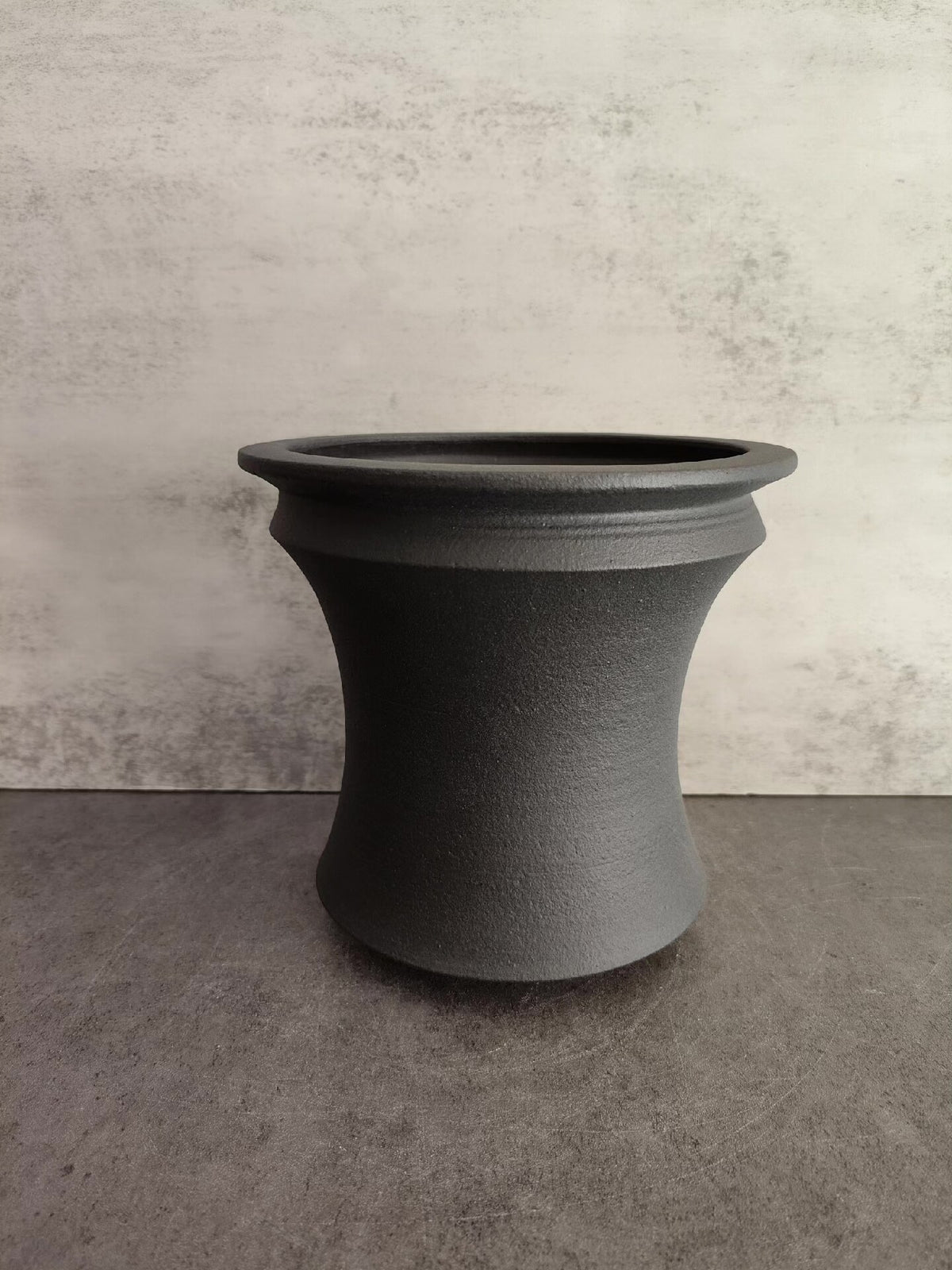 Handmade Matte Black Ceramic Planter 15 cm