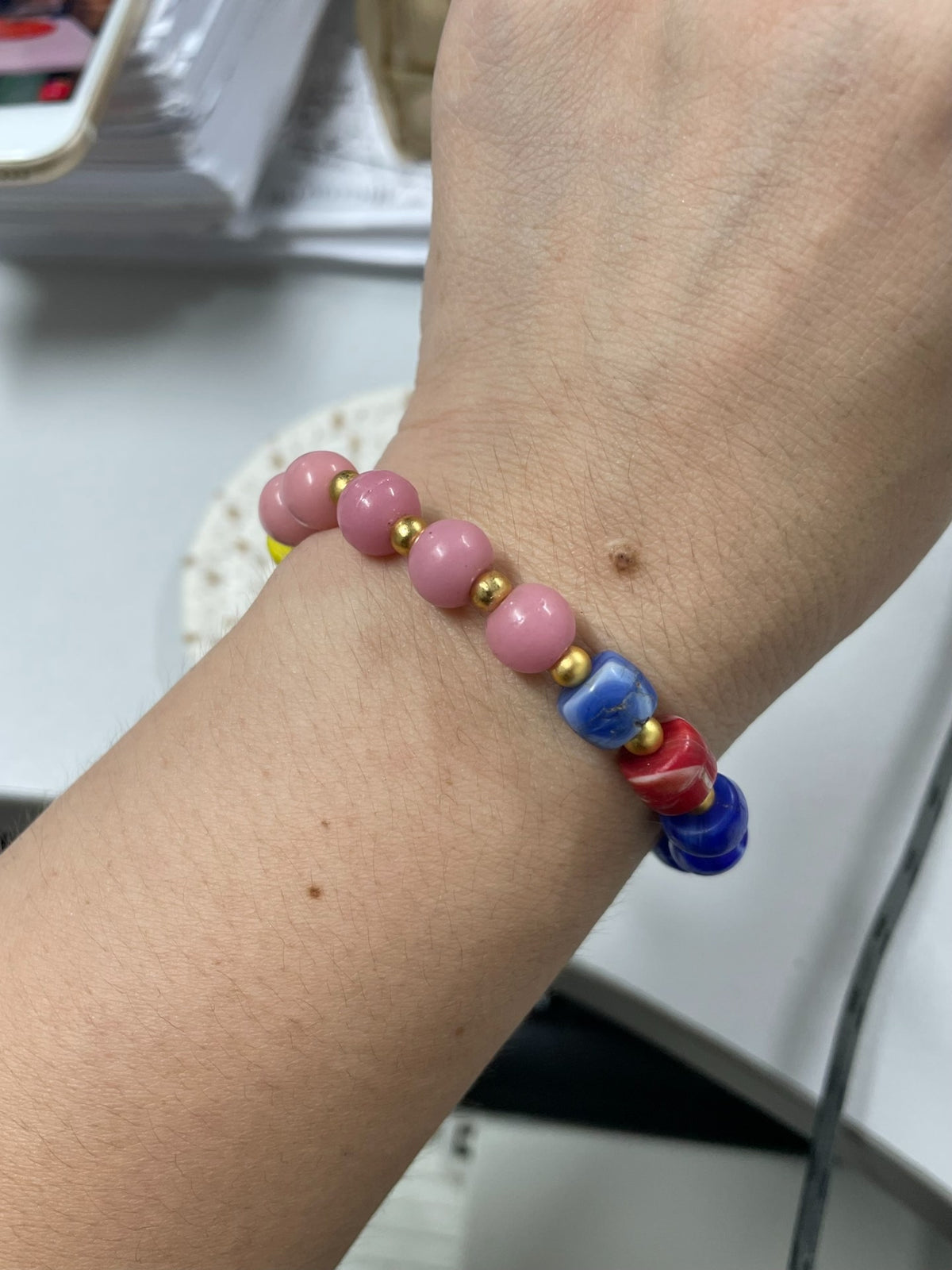 Old Kakamba Glass Beaded Bracelet Cobalt Blue