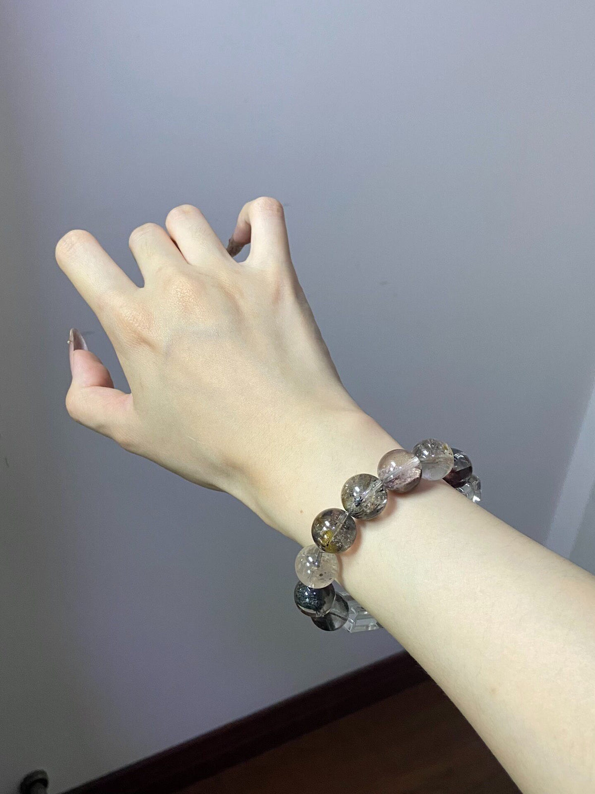 Natural Phantom Quartz Crystal Bracelet