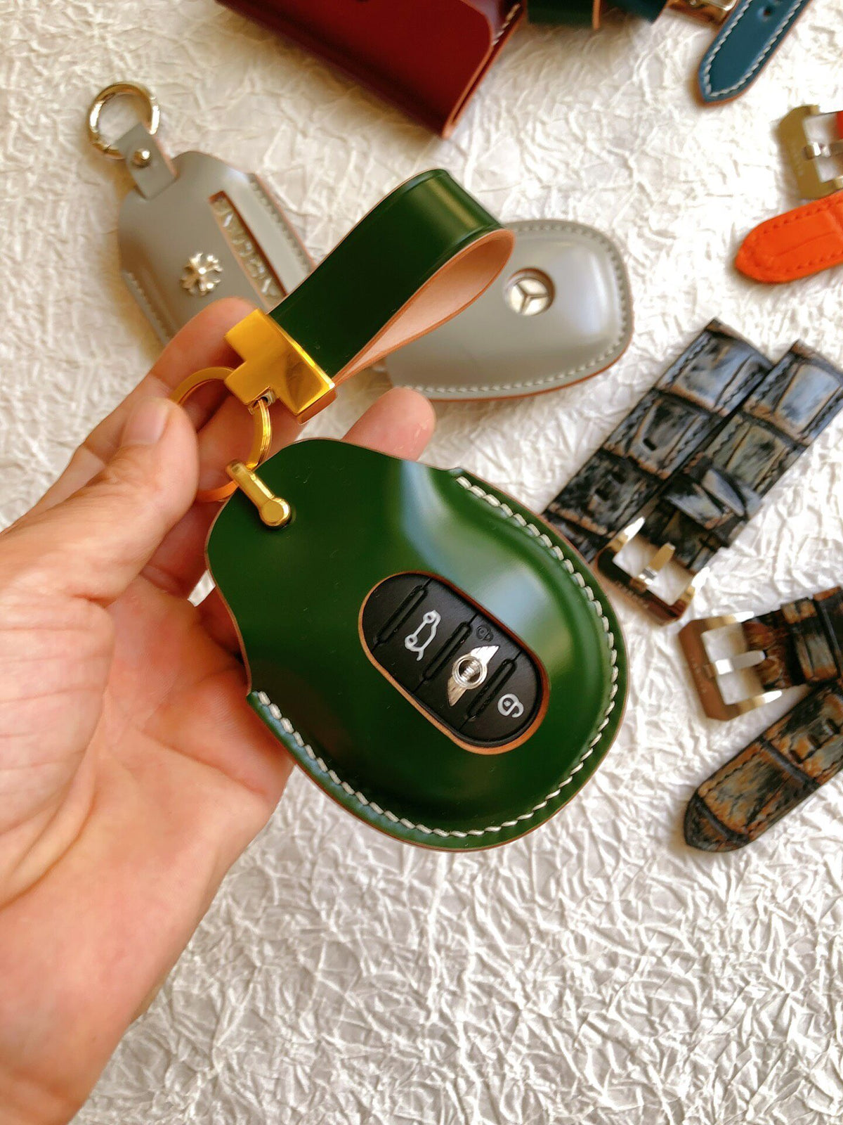 Handcrafted Shell Cordovan BMW Mini Key Cover