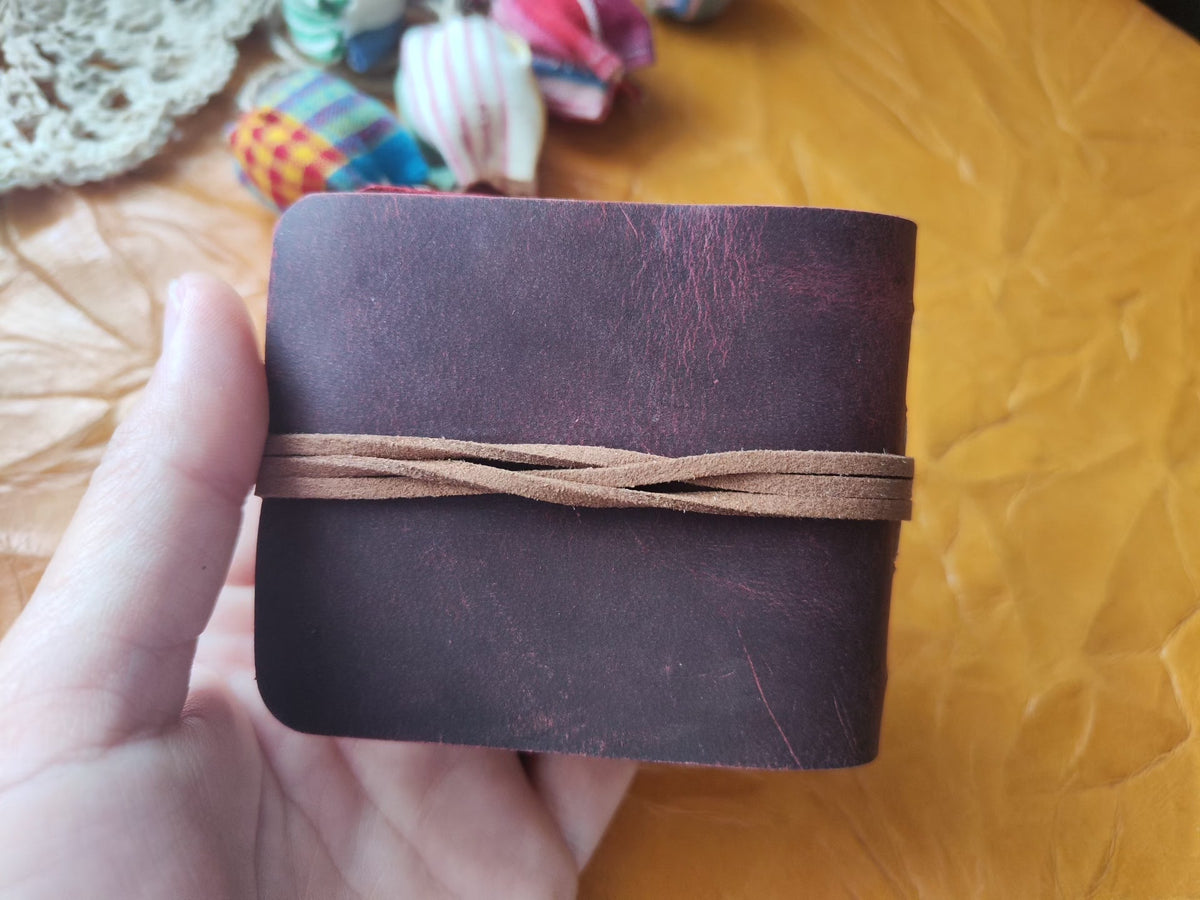 Burgundy Leather Journal with Embossed Cover