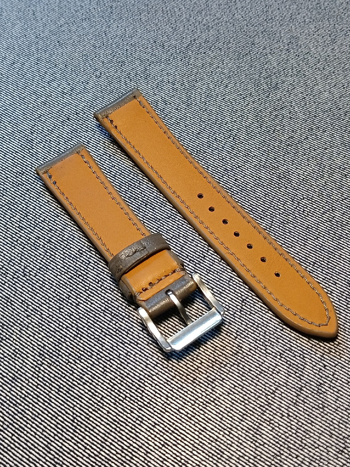 Handcrafted Leather Watch Strap Dark Grey