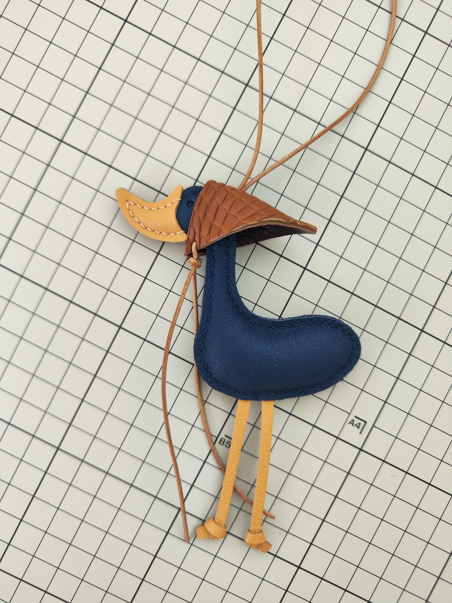 Handmade Leather Lucky Duck Keychain Bag Charm