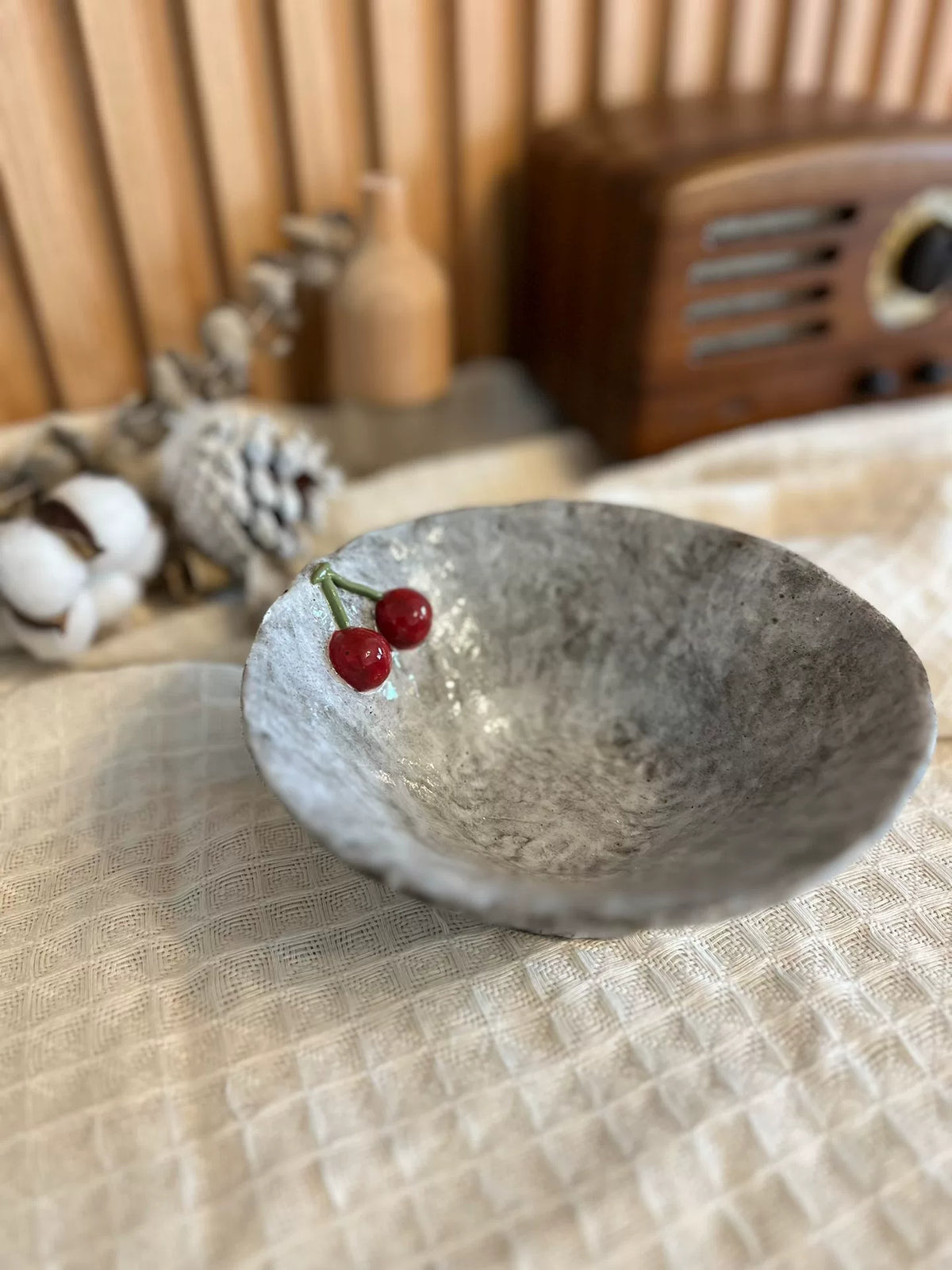 Handmade Ceramic Cherry Bowl 380 ml