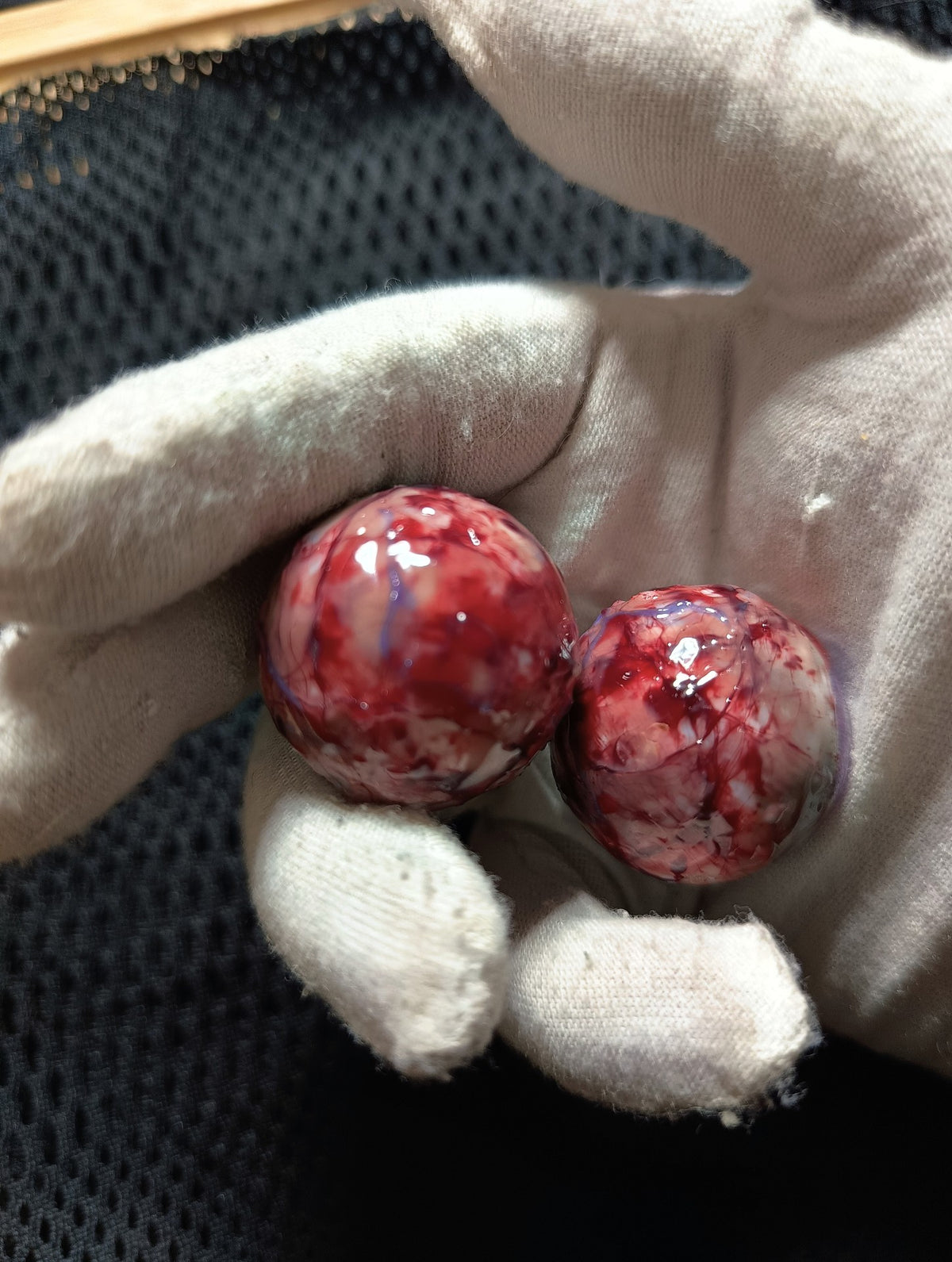 Cthulhu Eyeball Beads Resin Red Vein