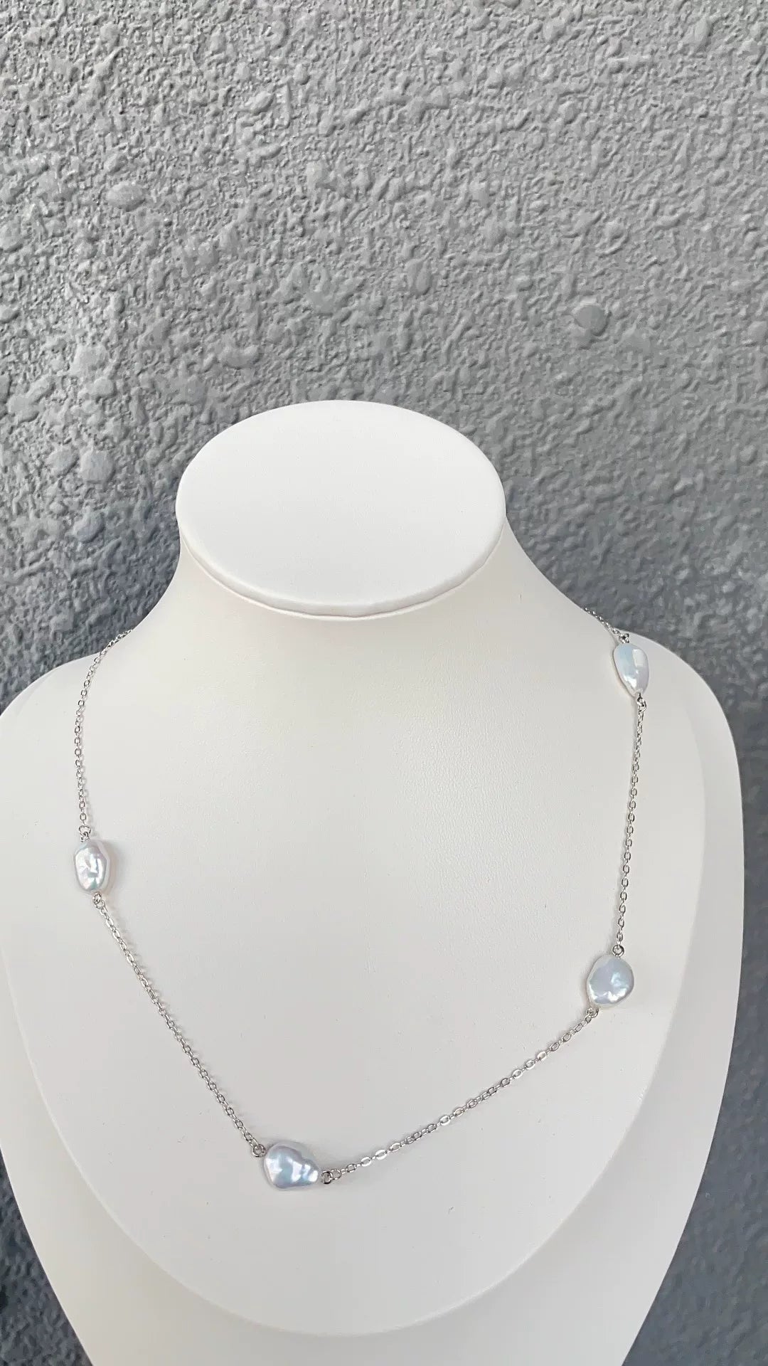 シルバーブルー バロックパール スターネックレス